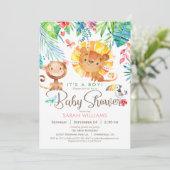 Tropisch Oerwoud Baby shower, jongen of meisje Kaart (Staand voorkant)