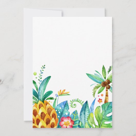 Tropisch Oerwoud Baby shower, jongen of meisje Kaart (Achterkant)