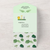 Tropisch Oerwoud Baby shower Uitnodigen All In One Uitnodiging (Buitenkant)