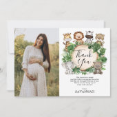 Tropisch Oerwoud Baby shower van tropisch graan Bedankkaart (Voorkant)