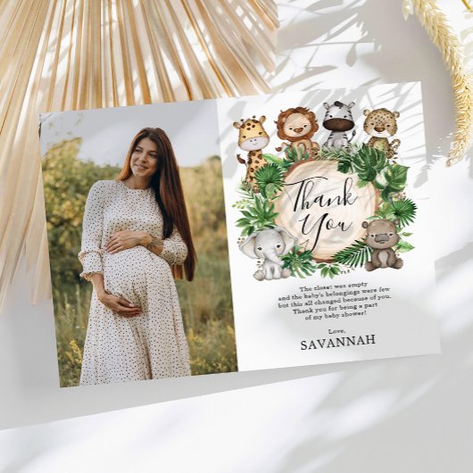 Tropisch Oerwoud Baby shower van tropisch graan Bedankkaart