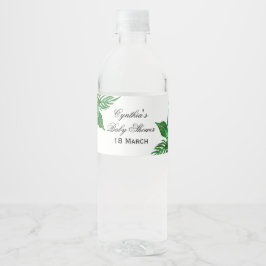 Tropisch Oerwoud Baby shower Waterfleswikkelaar Waterfles Etiket