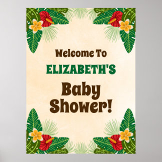 Tropisch Oerwoud Baby shower Welkomstteken Poster