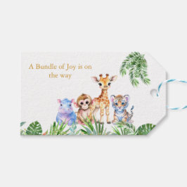 Tropisch Oerwoud Babydieren Cadeaulabel
