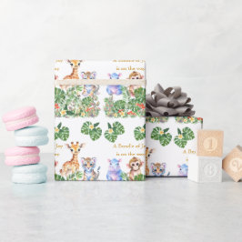 Tropisch Oerwoud babydieren Cadeaupapier