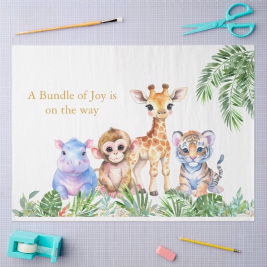 Tropisch Oerwoud Babydieren Tissuepapier (Craft)