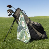 Tropisch Oerwoud Banana Tree Strelitzia Monogram Golfhanddoek (Groen)