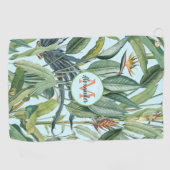 Tropisch Oerwoud Banana Tree Strelitzia Monogram Golfhanddoek (Horizontaal)