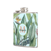 Tropisch Oerwoud Banana Tree Strelitzia Monogram Heupfles (Links)