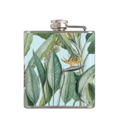 Tropisch Oerwoud Banana Tree Strelitzia Monogram Heupfles (Achterkant)