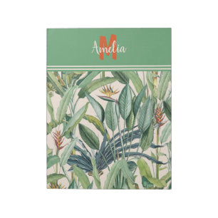Tropisch Oerwoud Banana Tree Strelitzia Monogram Notitieblok