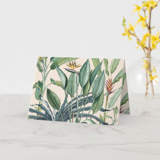 Tropisch Oerwoud bananenboom Strelitzia Dank u wel Kaart (Gele Bloem)