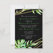 Tropisch Oerwoud Black White Party Stripes Luxury Kaart (Voorkant)