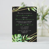 Tropisch Oerwoud Black White Party Stripes Luxury Kaart (Staand voorkant)