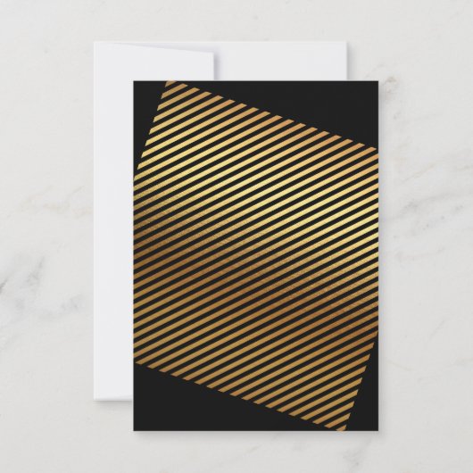 Tropisch Oerwoud Black White Party Stripes Luxury Kaart (Achterkant)