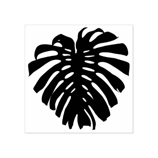 Tropisch Oerwoud Blad Silhouet Rubberstempel (Afrduk)