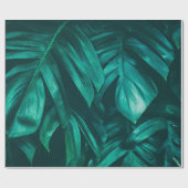 tropisch oerwoud bladerblad, donkergroene blad nat cadeaupapier (Vlak)