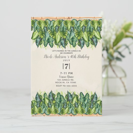 Tropisch Oerwoud Bladeren & Bamboe Botanische Verj Kaart (Staand voorkant)