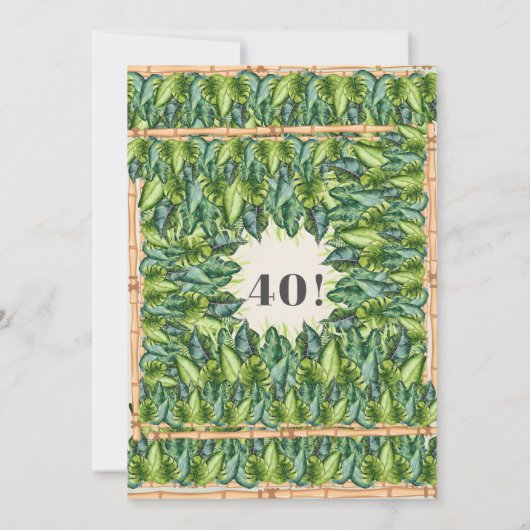 Tropisch Oerwoud Bladeren & Bamboe Botanische Verj Kaart (Achterkant)