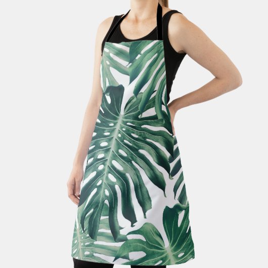 Tropisch Oerwoud bladeren bloemenachtergrond Schort (Insitu)