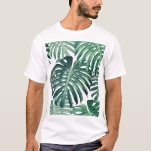 Tropisch Oerwoud bladeren bloemenachtergrond T-shirt