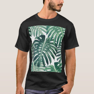 Tropisch Oerwoud bladeren bloemenachtergrond T-shirt