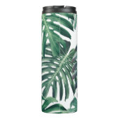 Tropisch Oerwoud bladeren bloemenachtergrond Thermosbeker (Achterkant)