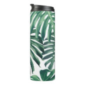 Tropisch Oerwoud bladeren bloemenachtergrond Thermosbeker (Geroteerd rechts)