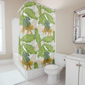 Tropisch Oerwoud Bladeren & Luipaard Badkamergordi Douchegordijn (In situ)