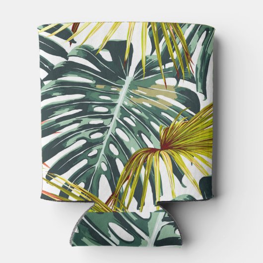  tropisch Oerwoud bladeren patroon Blikjeskoeler (Achterkant)