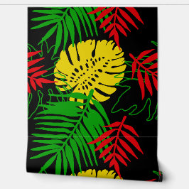 Tropisch Oerwoud bladeren Rasta kleuren Behang