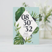 Tropisch oerwoud blauw modern blauw, behalve datum (Staand voorkant)