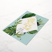 Tropisch oerwoud blauw modern blauw, behalve datum folie uitnodiging (Gedraaid)