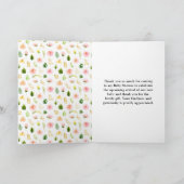 Tropisch Oerwoud Bloemen Baby shower Bedankkaart (Binnen)