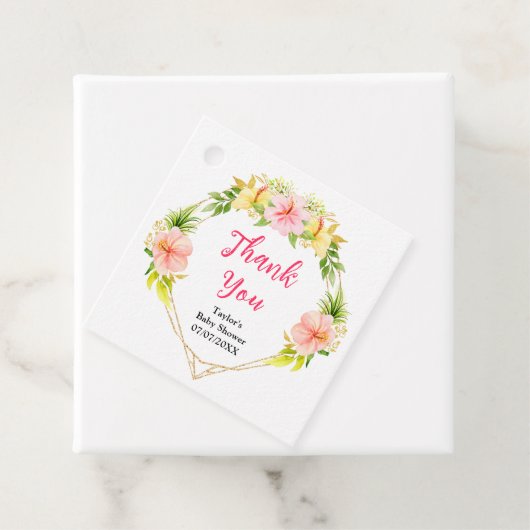 Tropisch Oerwoud Bloemen Baby shower Dank u Bedankjes Labels (In situ)