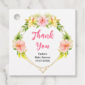 Tropisch Oerwoud Bloemen Baby shower Dank u Bedankjes Labels (Voorkant)