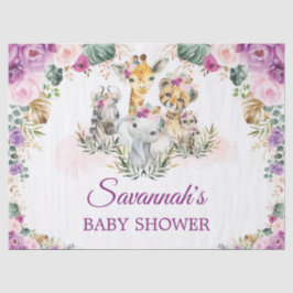 Tropisch Oerwoud Bloemen Wilde Dieren Baby shower Tissuepapier
