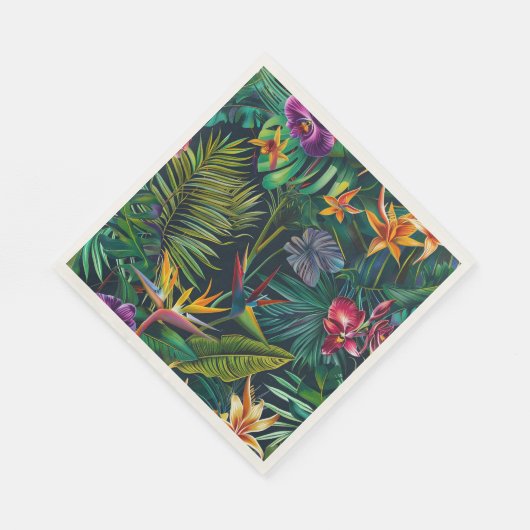 Tropisch Oerwoud Bloempapier Servet (Hoek)