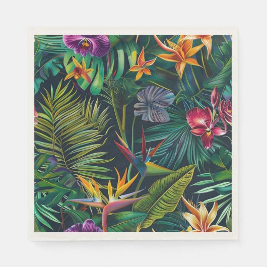 Tropisch Oerwoud Bloempapier Servet (Voorkant)