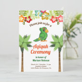 Tropisch Oerwoud bos Baby Parrot Aqiqah Kaart (Staand voorkant)