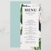 Tropisch oerwoud botanische elegante trendy bruilo menu (Voorkant / Achterkant)