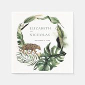 Tropisch Oerwoud Botanische Greenery Wedding Servet (Voorkant)