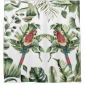 Tropisch Oerwoud Botanische Macaw Parrot Douchegordijn (Voorkant)