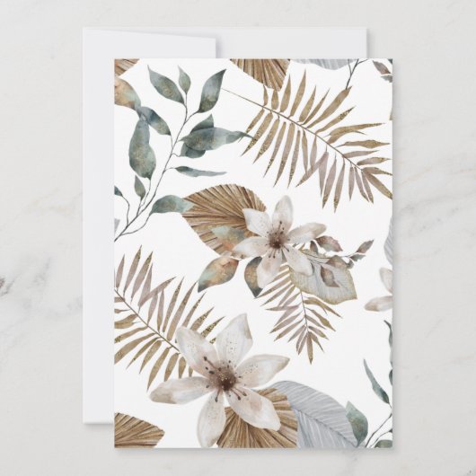 Tropisch Oerwoud Bruidsdouche Uitnodiging (Achterkant)