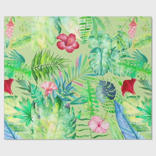 tropisch oerwoud cadeaupapier (Vlak)