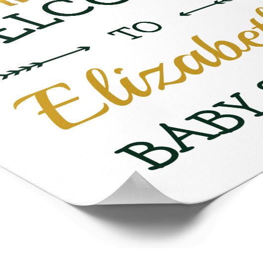 Tropisch Oerwoud Dieren Baby shower Welkom Poster (Hoek)