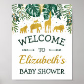 Tropisch Oerwoud Dieren Baby shower Welkom Poster (Voorkant)