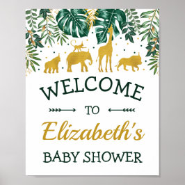 Tropisch Oerwoud Dieren Baby shower Welkom Poster