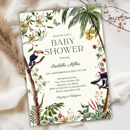 Tropisch Oerwoud Dieren Jongen Baby shower Kaart