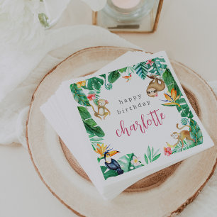 Tropisch Oerwoud Dieren Kids Verjaardagsfeest Servet